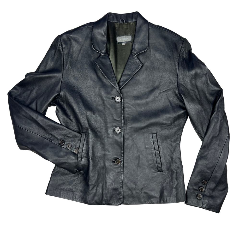 Hidesign Vintage Black Leather Jacket | Womens Large